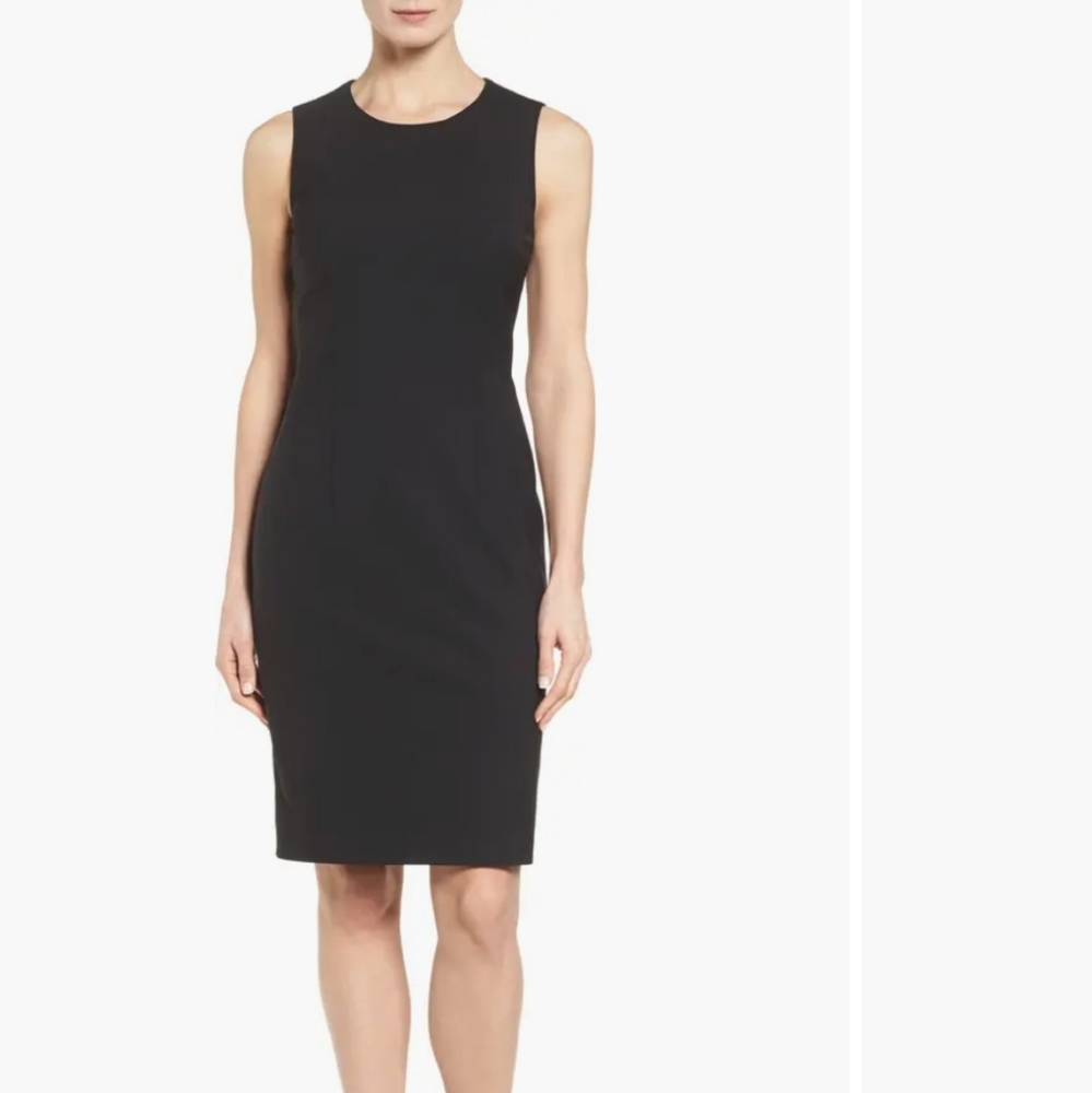 Hugo Boss Dirusa Black Wool Sheath Dress. 